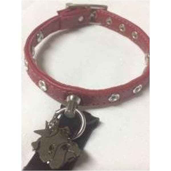 Collarino NERO per cani in Ecopelle e Swarovski Pet Follie - 2