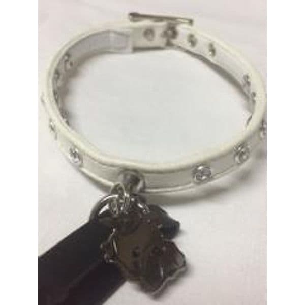 Collarino NERO per cani in Ecopelle e Swarovski Pet Follie - 6
