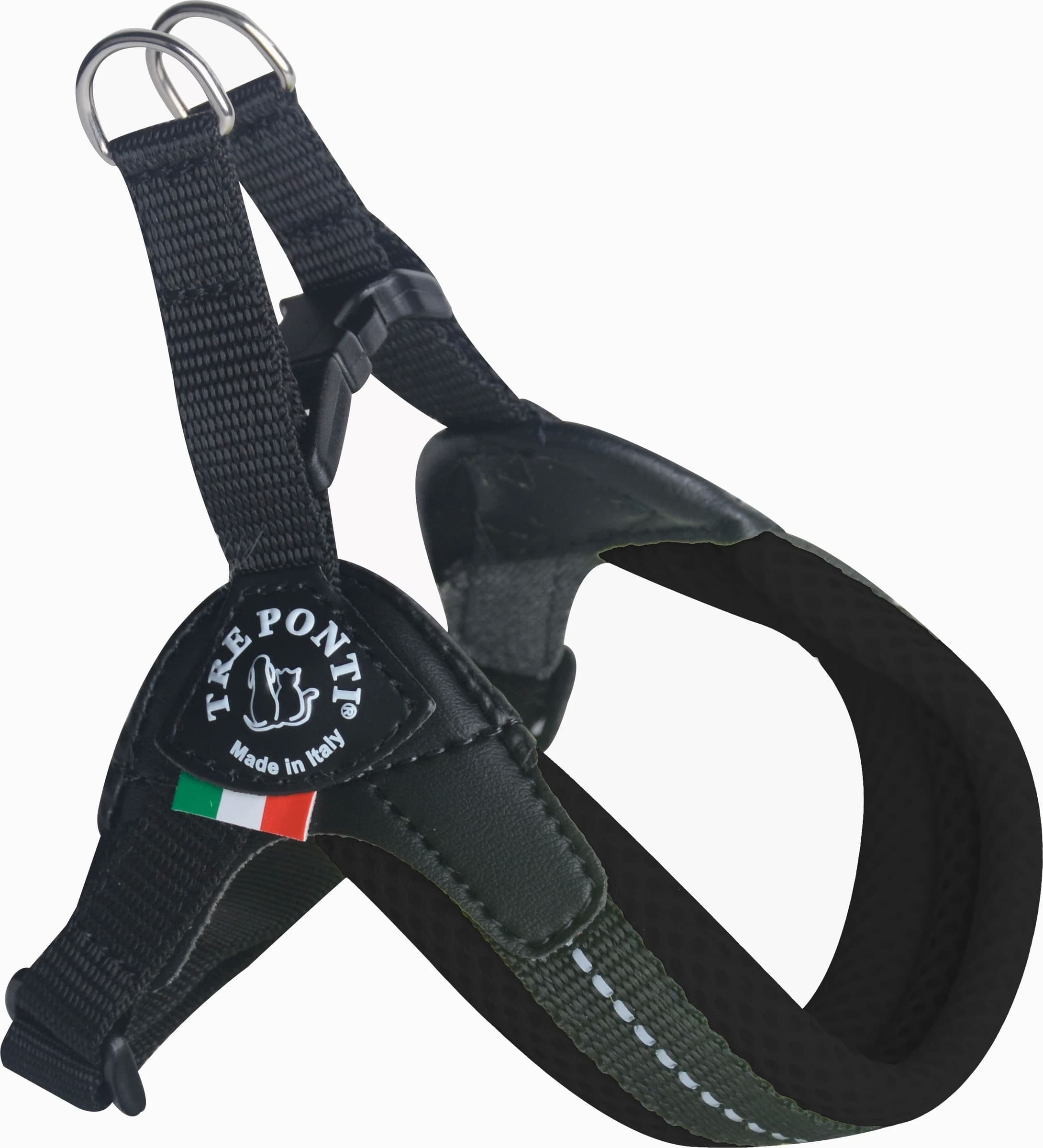 Pettorina Tre Ponti Easy Fit Sottopancia Regolabile Nero per Cani