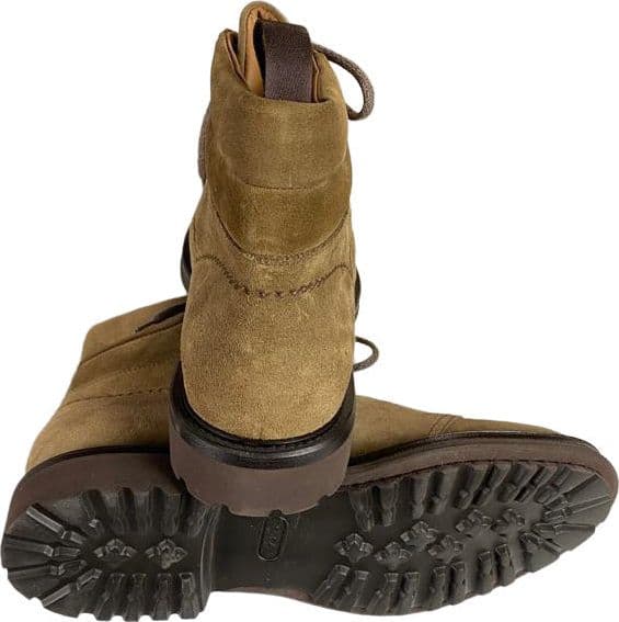 Scarpa uomo Doucal's - Scarponcino Combat Boot con colletto imbottito scamosciato colore cammello in Stivali Couture - Sestu, commercioVirtuoso.it