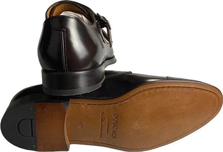 Scarpa uomo Doucal's - Doppia fibbia Cap Toe in pelle Colore Testa di moro - 4