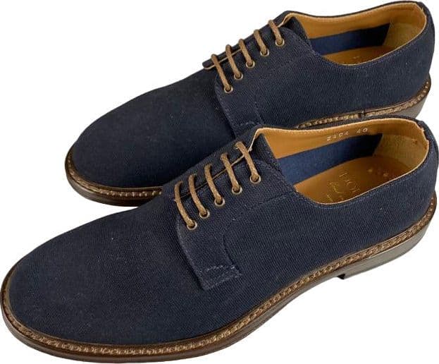 Scarpa uomo Doucal's - Derby Stringate in tessuto - Colore blu in Scarpe stringate basse Couture - Sestu, commercioVirtuoso.it