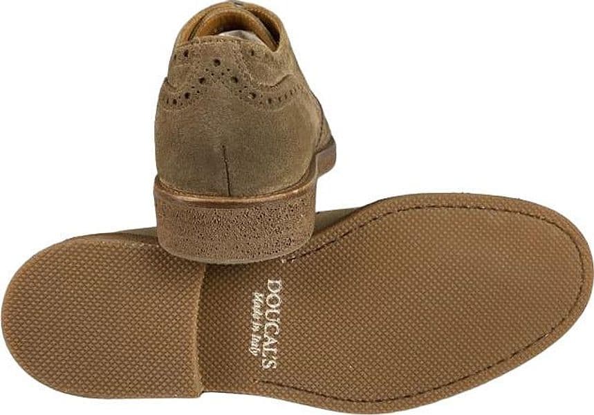 Scarpa uomo Doucal's - Derby Stringate Brogue - fiore e coda di rondine - in camoscio - Colore Sabbia - 4