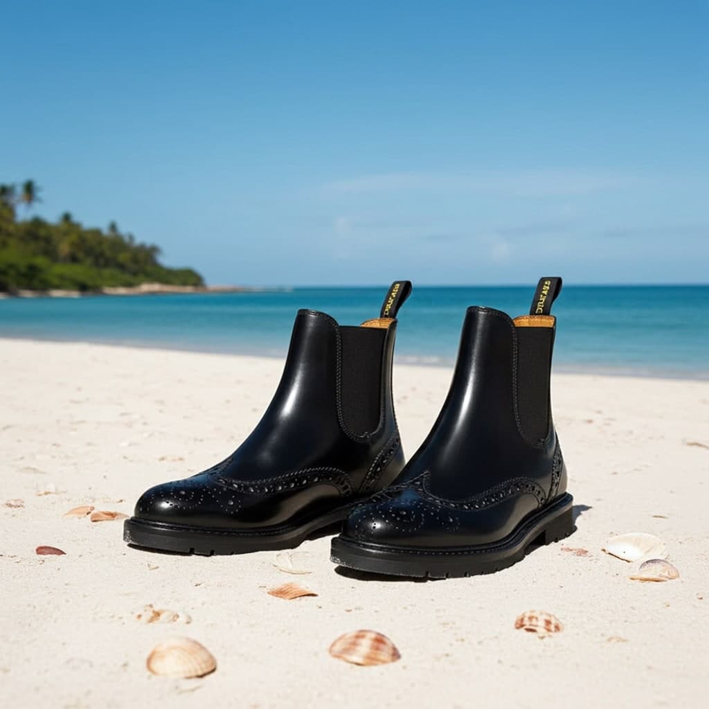 Chelsea Boots Doucal's Full-Brogue Uomo Pelle Nera - Stivaletti Eleganti Italiani - 5