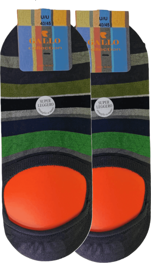Calze solette uomo Gallo - fantasia a strisce - multicolor Fumo/Erba