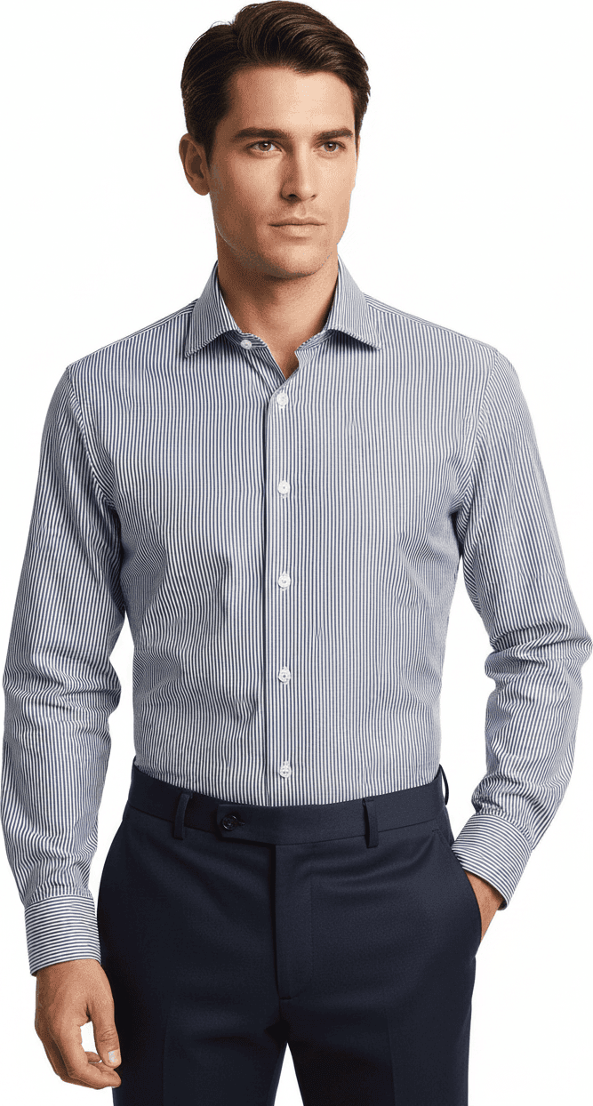 Camicia uomo Bagutta - Fantasia mille righe - Colore bianco/grigio