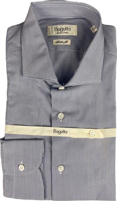 Camicia uomo Bagutta - Fantasia mille righe - Colore bianco/grigio in Camicie casual Couture - Sestu, commercioVirtuoso.it