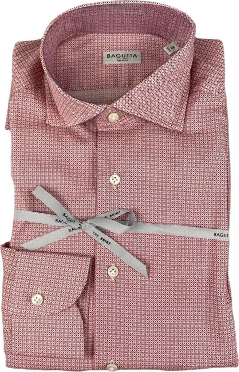 Camicia uomo Bagutta -  Fantasia - Colore rosso/bianco - slim in Camicie casual Couture - Sestu, commercioVirtuoso.it
