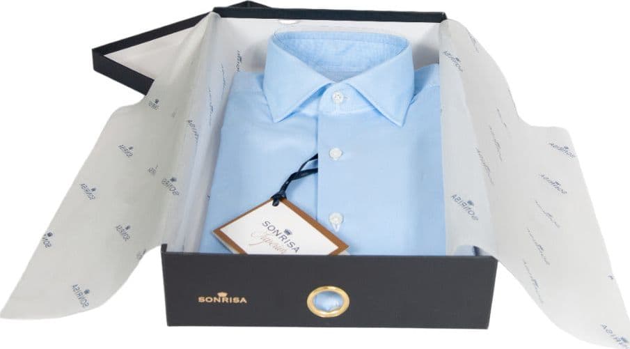 Camicia uomo Sonrisa - Tinta unita - Collo francese - Celeste in Camicie casual Couture - Sestu, commercioVirtuoso.it