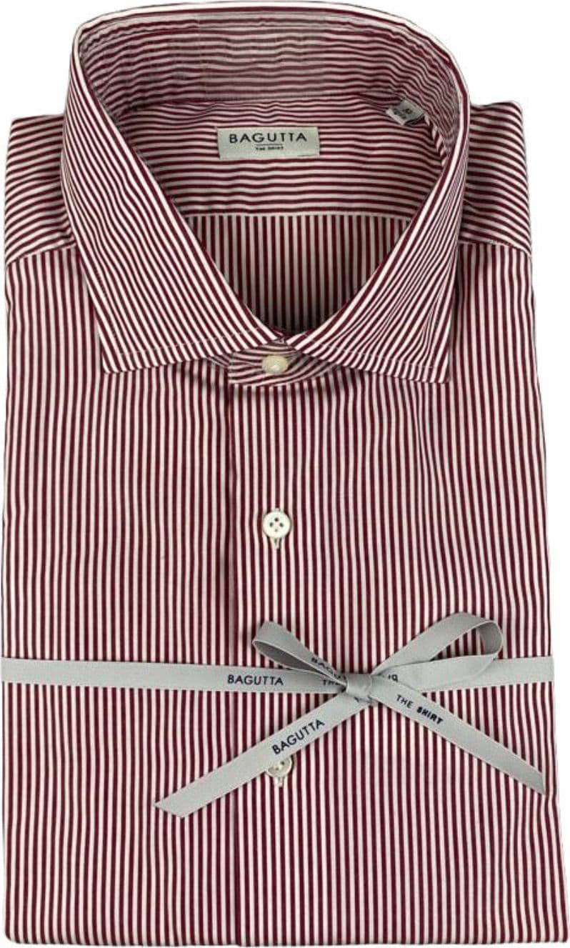 Camicia uomo Bagutta - Righe - Bianco/Rosso in Camicie casual Couture - Sestu, commercioVirtuoso.it