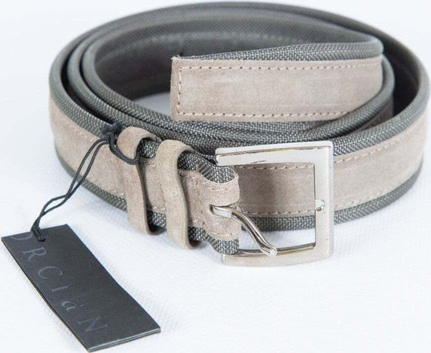 Cintura uomo Orciani - Amalfi  in suede e tessuto - Tortora/antracite - 3