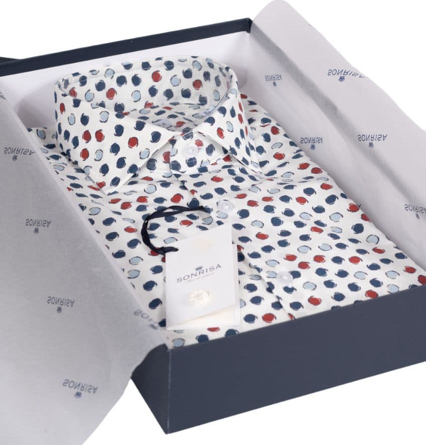 Camicia uomo Sonrisa - Colore bianco Fantasia multicolore - 3