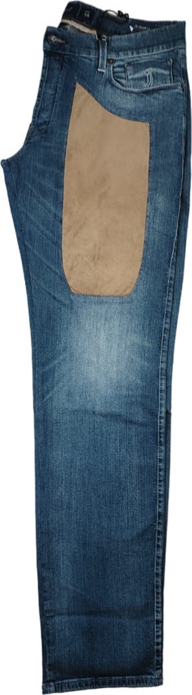 Jeans uomo Jeckerson - denim 5 tasche con toppe alcantara in Jeans Couture - Sestu, commercioVirtuoso.it