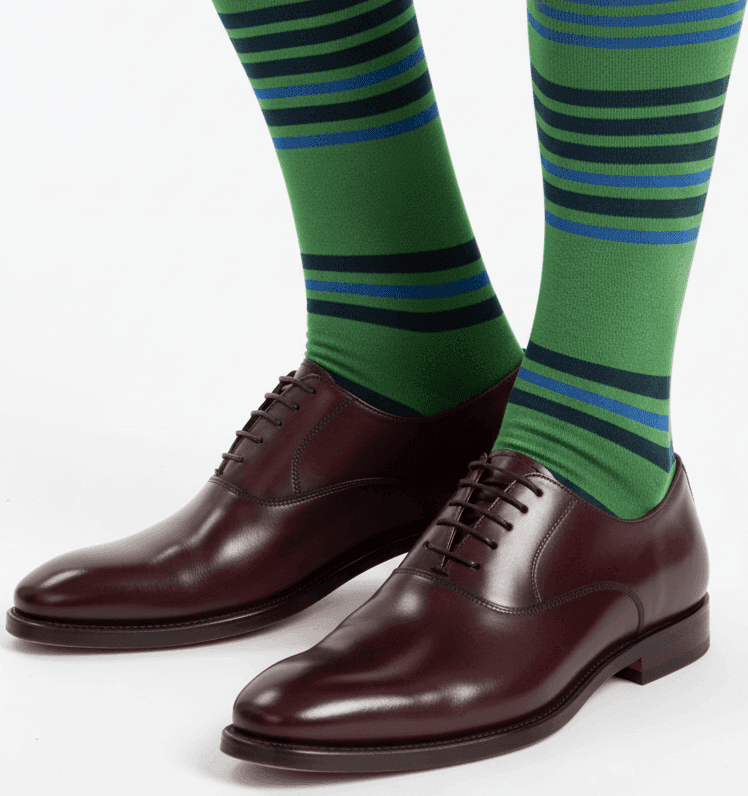 Calze Lunghe Uomo Gallo - Righe Verde Multicolor in Calze Couture - Sestu, commercioVirtuoso.it