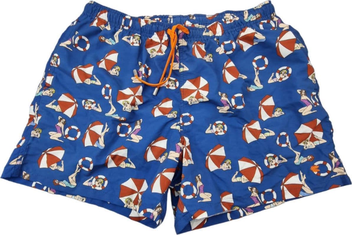 Boxer Mare Uomo Gallo - Fantasia Ombrelloni - Blu Multicolor