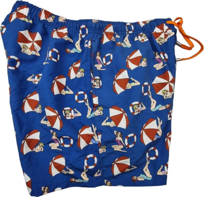 Boxer Mare Uomo Gallo - Fantasia Ombrelloni - Blu Multicolor in Boxer Couture - Sestu, commercioVirtuoso.it