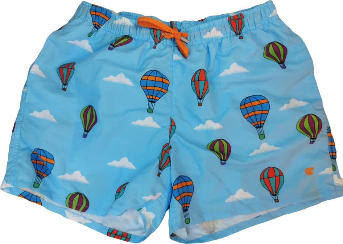 Boxer mare uomo Gallo - fantasia mongolfiere - colore azzurro