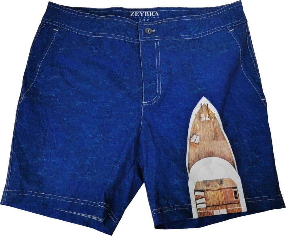 Boxer mare Uomo - Zeybra Portofino 1962 - fantasia yacht - colore blu