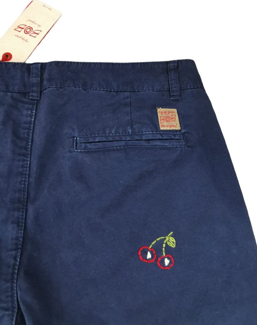 Bermuda uomo BOB - Tinta unita con ricami - colore blu - 5