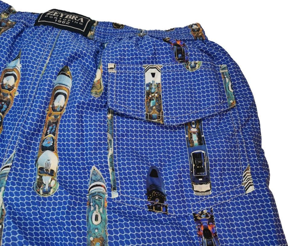 Boxer mare Uomo Zeybra Portofino 1962 - fantasia navi - colore blu elettrico in Pantaloncini e calzoncini Couture - Sestu, commercioVirtuoso.it