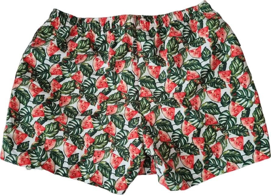 Boxer Mare Uomo Gallo Fantasia Anguria Bianco Verde Rosso - Made in Italy in Boxer Couture - Sestu, commercioVirtuoso.it