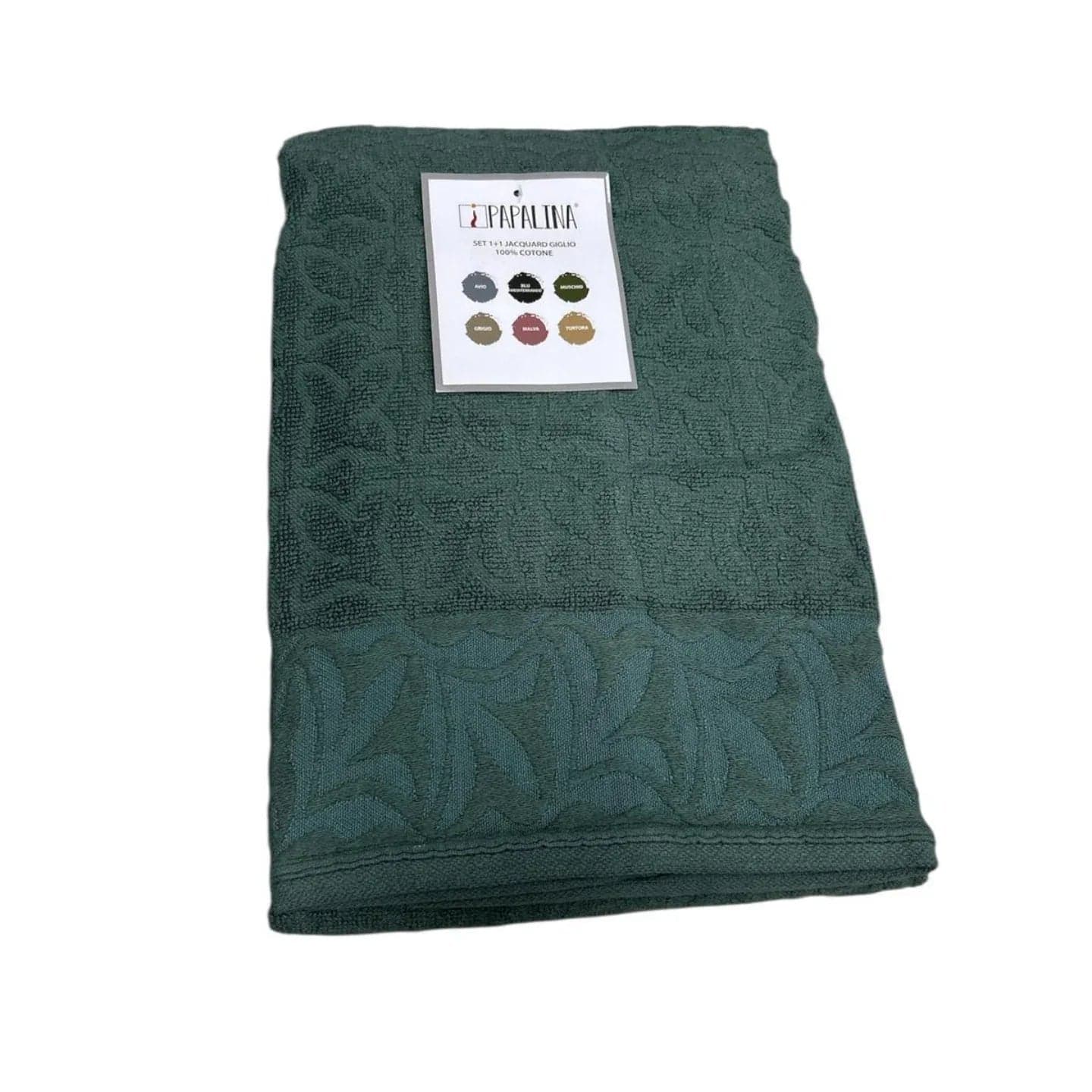 Set Asciugamani 1+1 Papalina Giglio in Spugna di Cotone – Made in Italy - 9