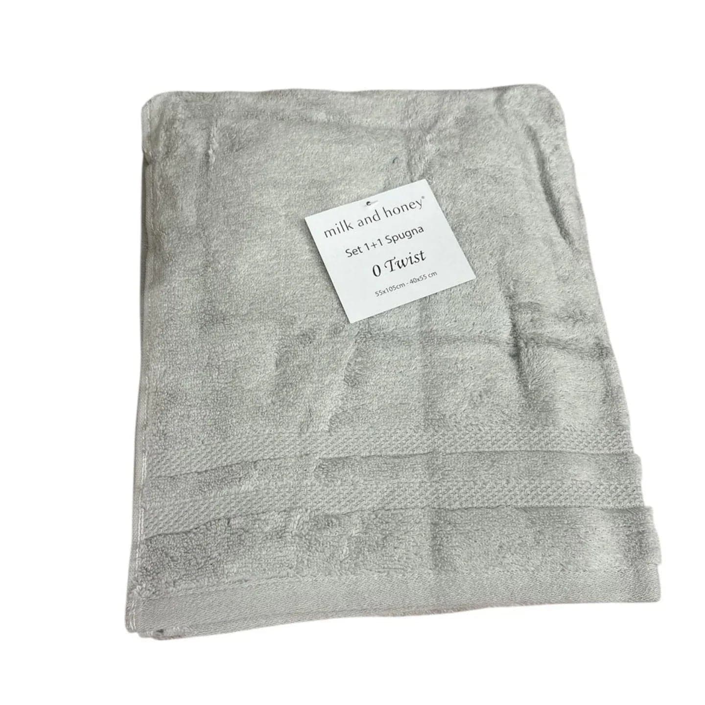 Set Asciugamani 1+1 Milk and Honey Twist in Spugna di Cotone – Made in Italy - 12