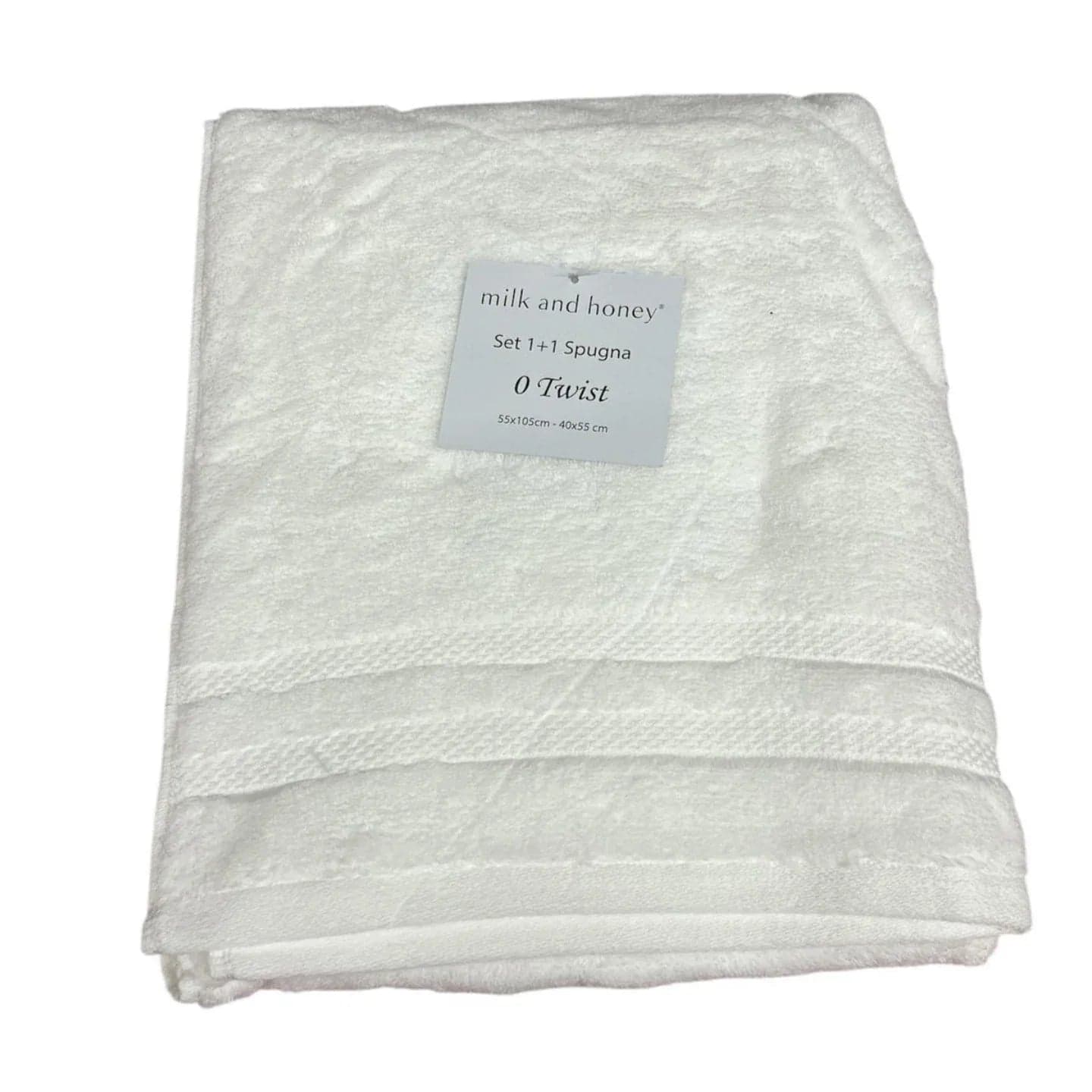 Set Asciugamani 1+1 Milk and Honey Twist in Spugna di Cotone – Made in Italy - 10