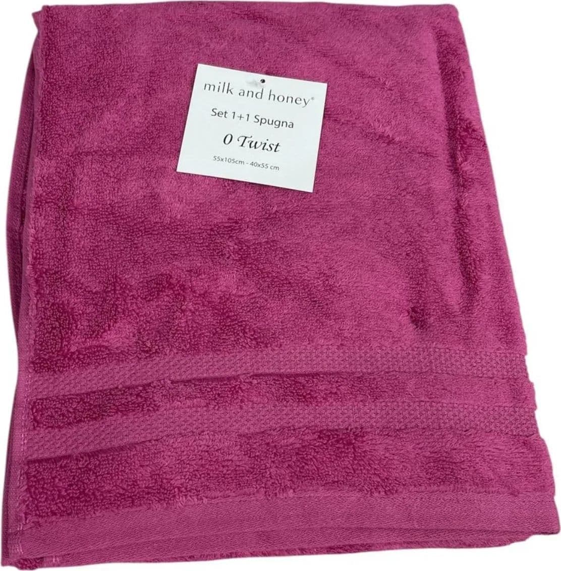 Set Asciugamani 1+1 Milk and Honey Twist in Spugna di Cotone – Made in Italy - 3