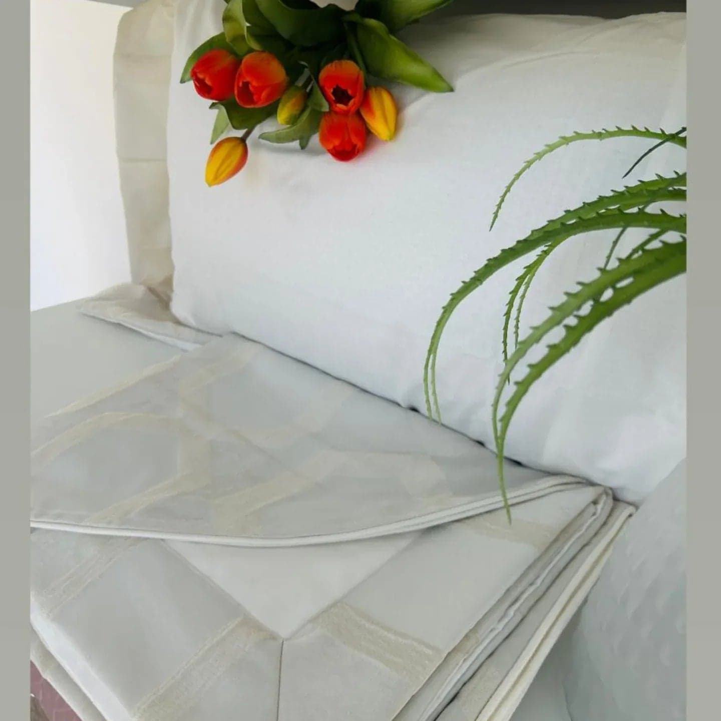 Copriletto + Lenzuolo Matrimoniale Alexander Tuscany Home Esagono – Jacquard 260x260 cm - 2