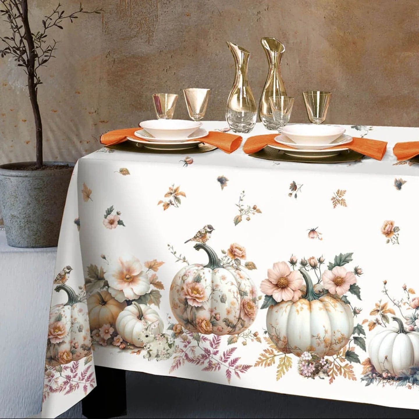 Tovaglia da Tavola x6 Tessitura Randi Cucurbita – 100% Cotone Panama – Stampa Digitale – 150x180 cm - 2