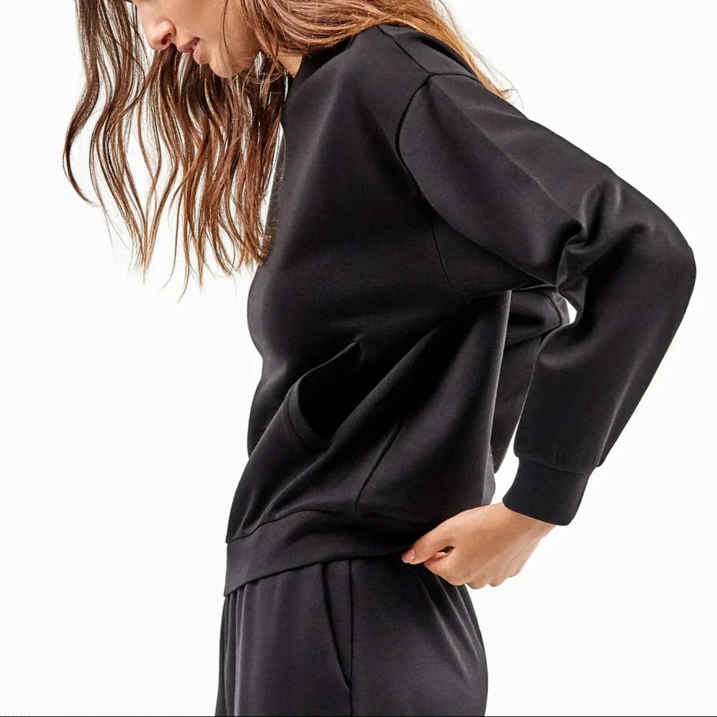 Pigiama Tuta Donna Autunno/Inverno Gisela 2/70004TB – Felpa Crop e Pantalone Soft Touch Nero - 2