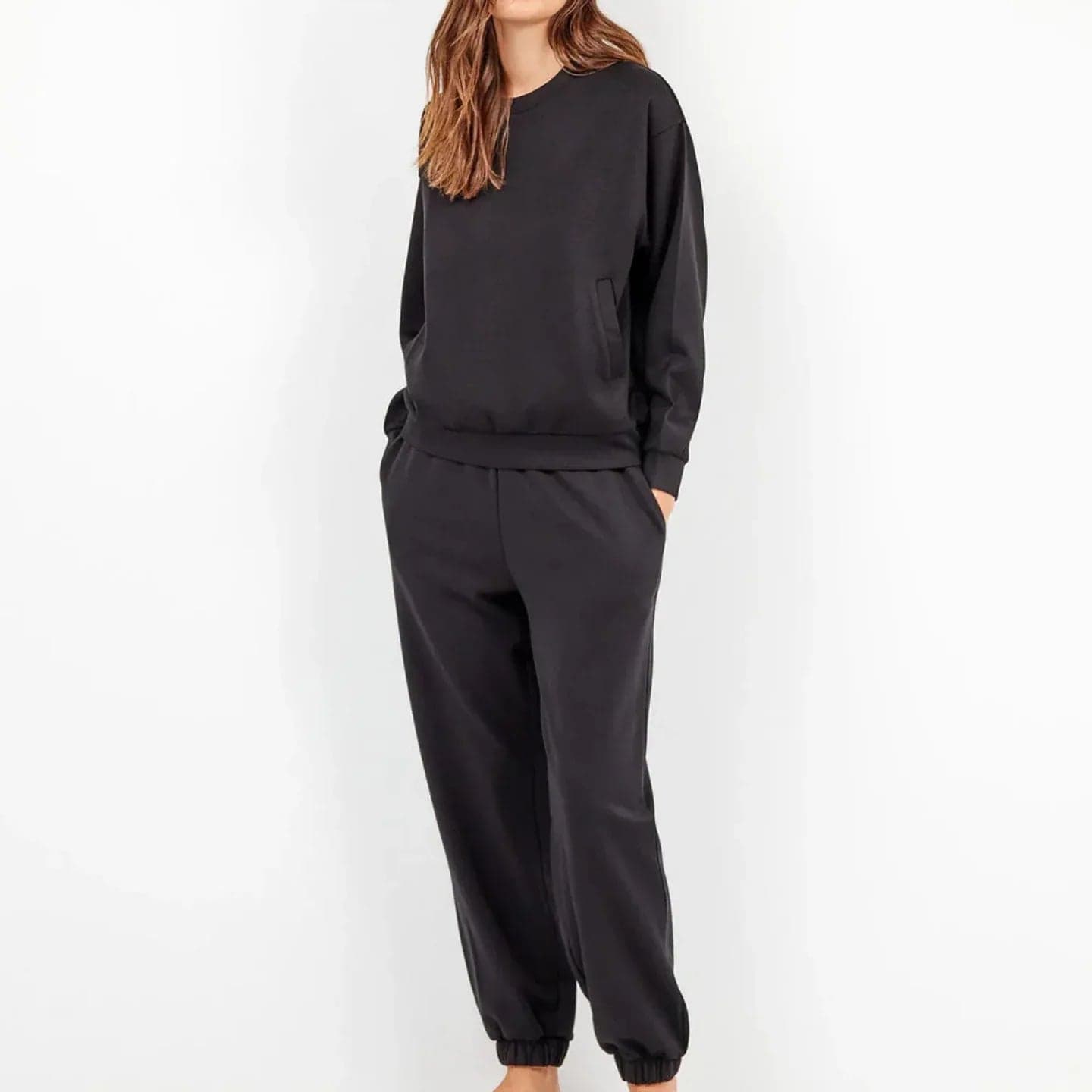 Pigiama Tuta Donna Autunno/Inverno Gisela 2/70004TB – Felpa Crop e Pantalone Soft Touch Nero - 3
