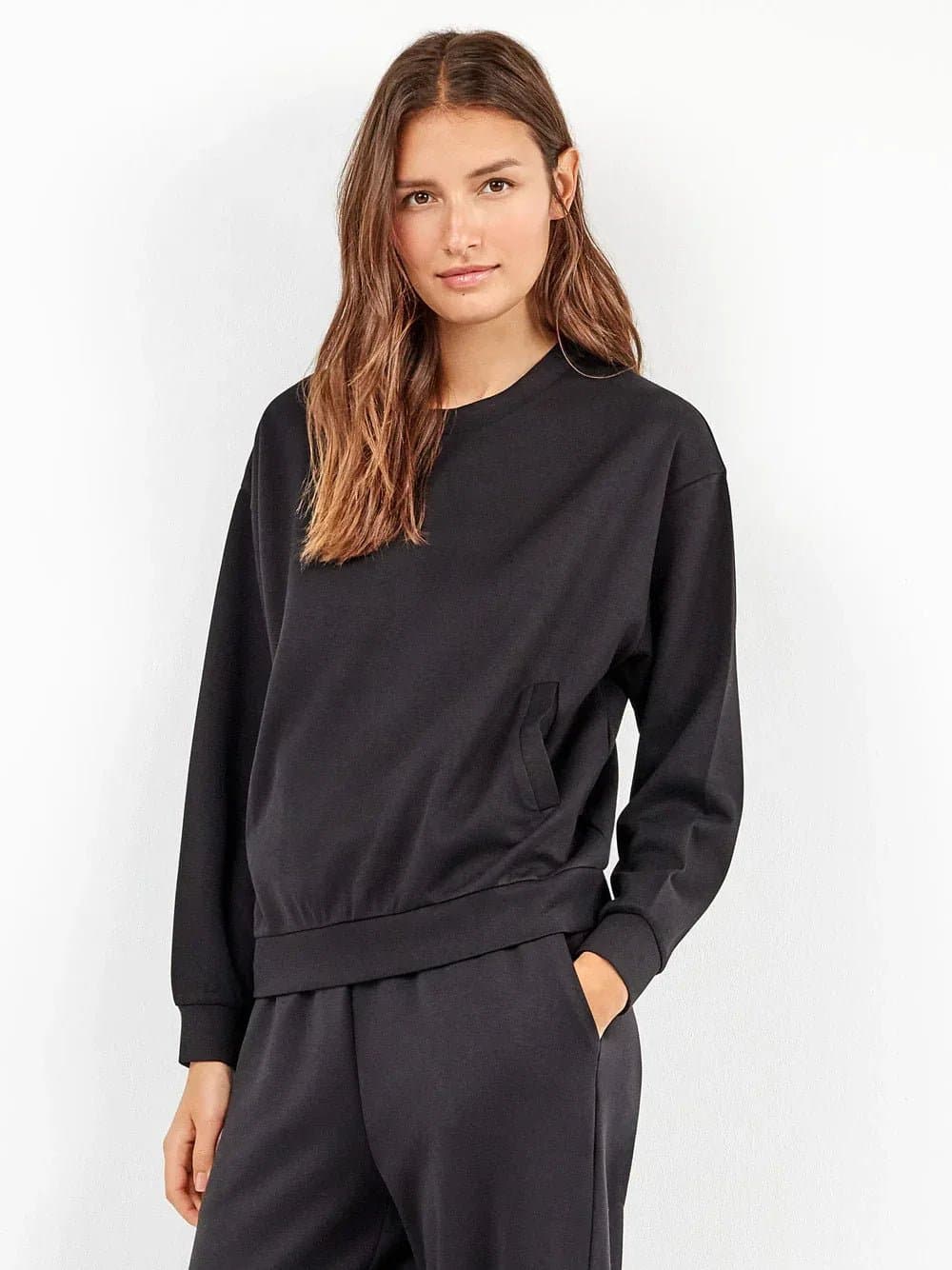 Pigiama Tuta Donna Autunno/Inverno Gisela 2/70004TB – Felpa Crop e Pantalone Soft Touch Nero - 4