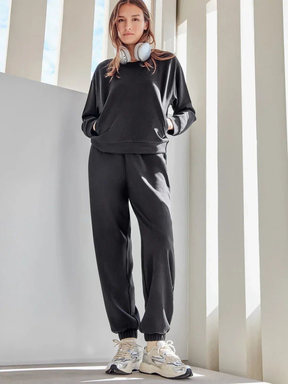 Pigiama Tuta Donna Autunno/Inverno Gisela 2/70004TB – Felpa Crop e Pantalone Soft Touch Nero - 5