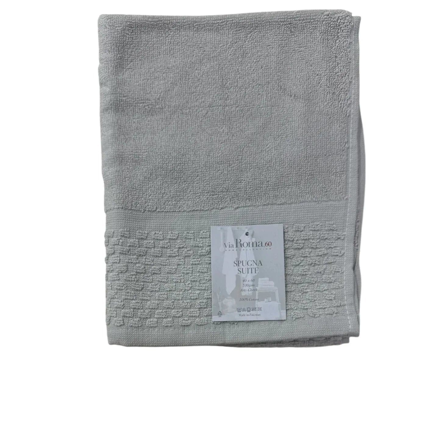 Asciugamano Ospite Via Roma 60 Check in Spugna di Puro Cotone 420 gr/mq – Made in Italy