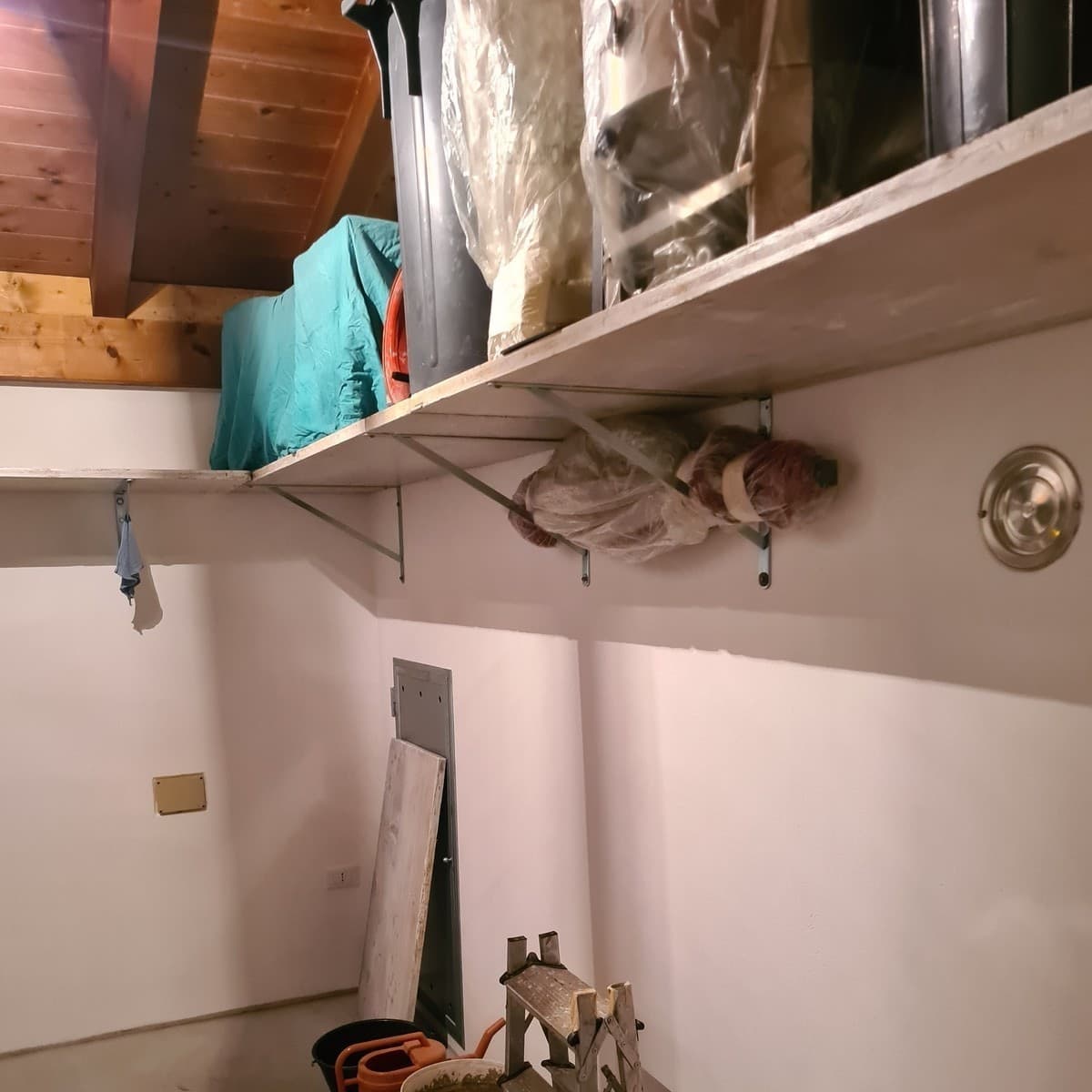 Reggimensola staffa zincata pesante tipo cantina da 50cm con saetta di rinforzo + fissaggi - 7
