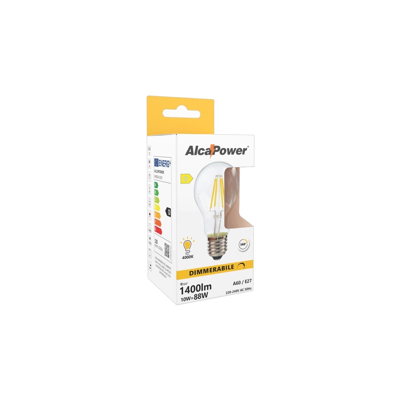 Alca Power A60 10W 220V 1400LM 4000K E27 lampada classica dimmerabile a led - 3