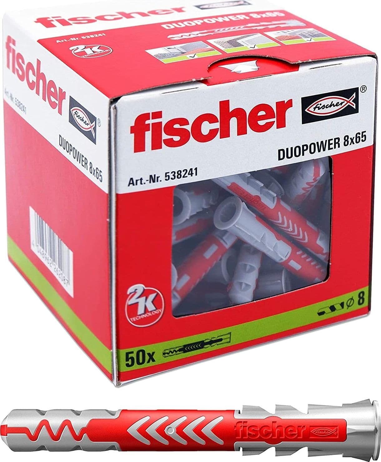 Fischer Duopower tassello prolungato nylon da 8x65mm - 50pz - 6