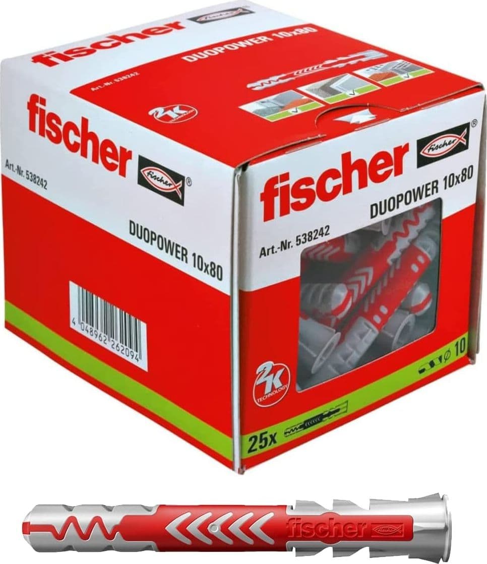 Fischer Duopower tassello prolungato nylon da 10x80mm - 25pz - 6