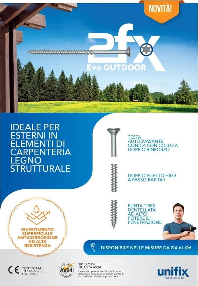 Vite per legno 5x70mm - 20 unità 2FX Duofix Evo Outdoor impronta torx - 7