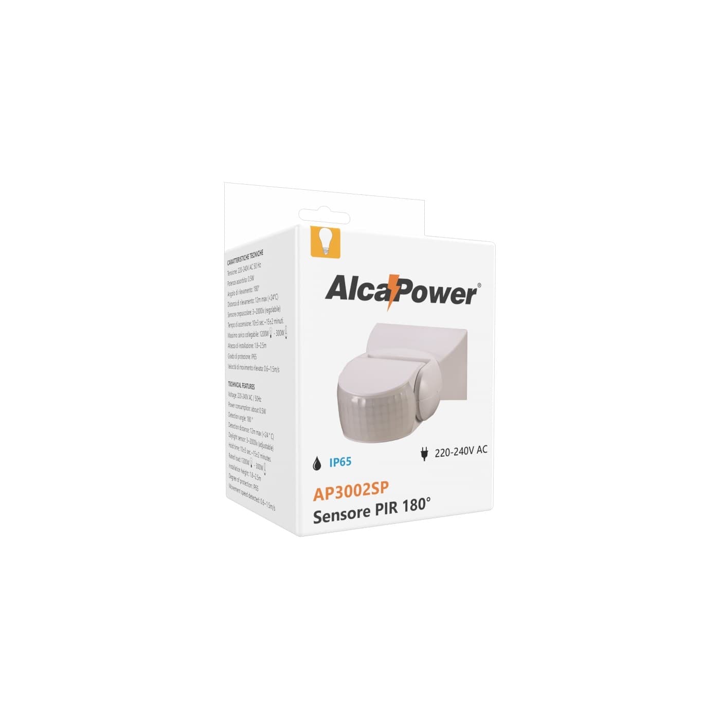Alca Power sensore fotocellula da parete PIR 180° IP65 - 3