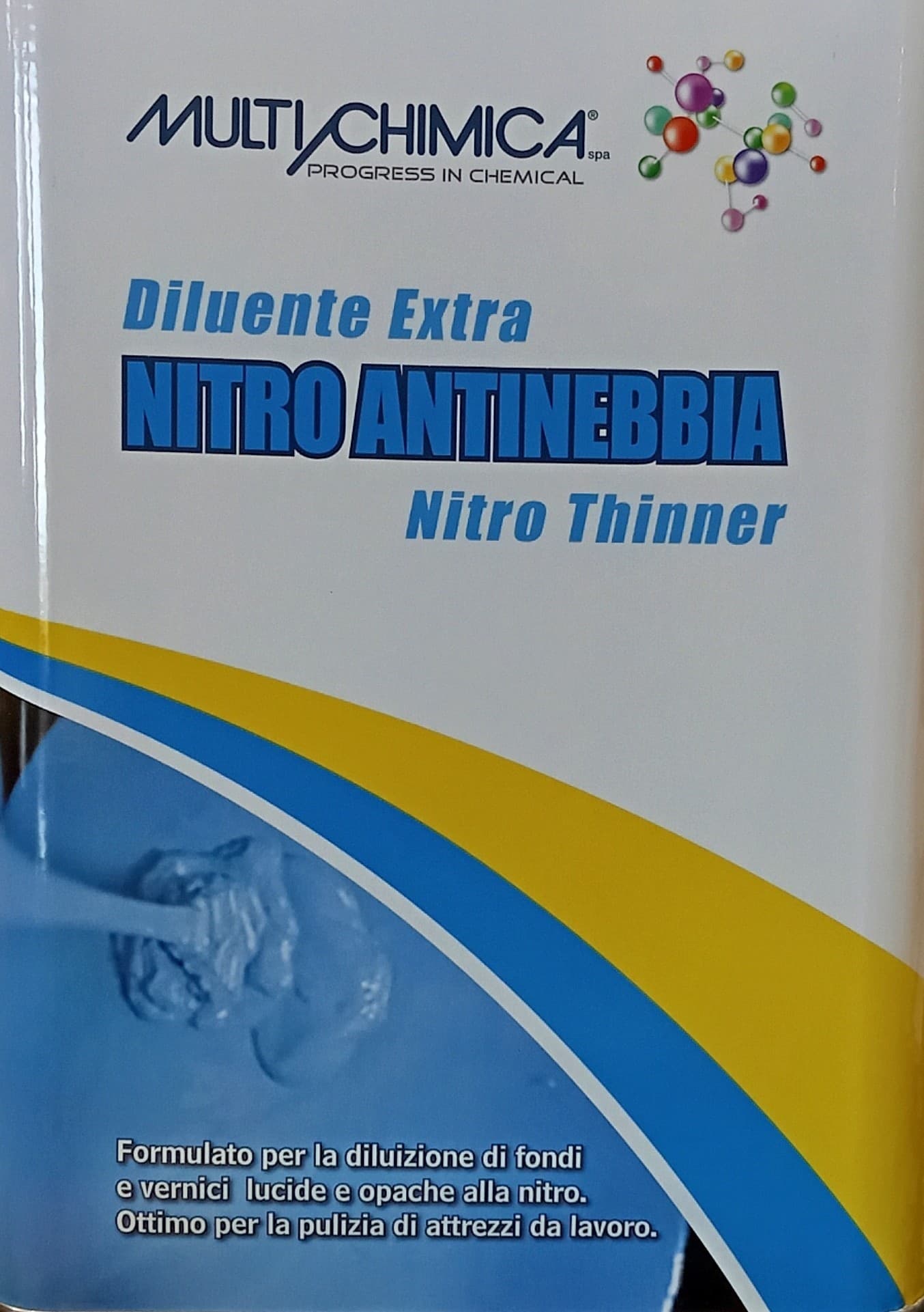 Multichimica 5lt diluente nitro antinebbia extra per diluizione vernici - pulizia - sgrassatura - 2