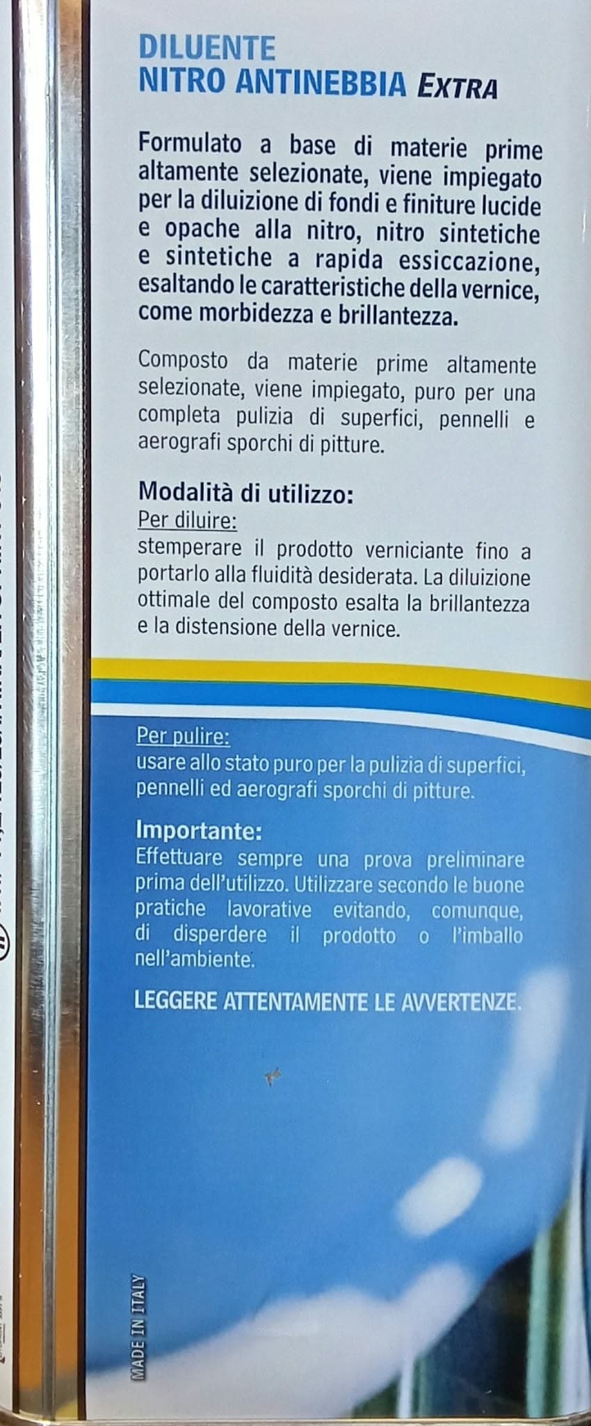 Multichimica 5lt diluente nitro antinebbia extra per diluizione vernici - pulizia - sgrassatura - 3