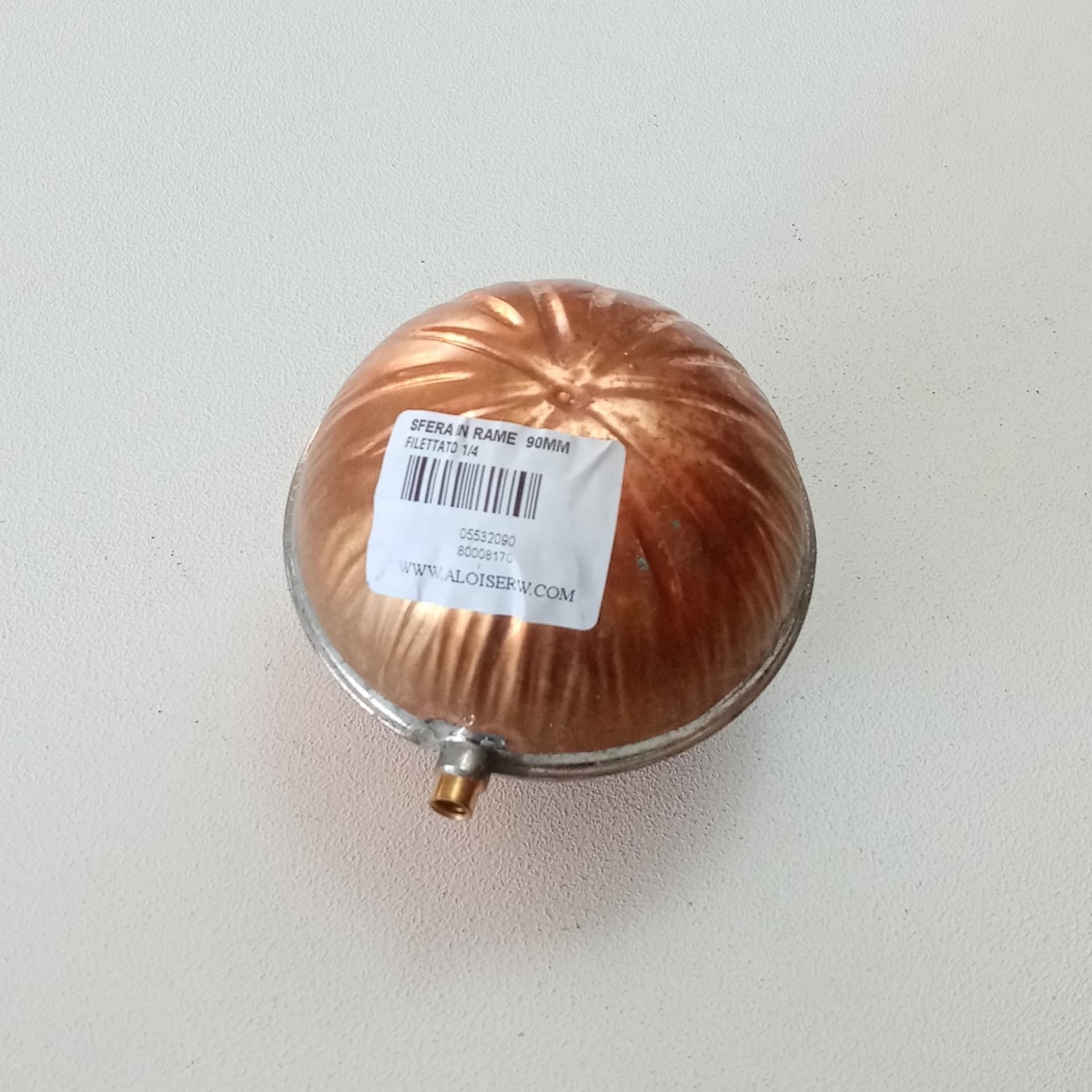 Sfera di rame da 90mm per galleggiante attacco filettato F da 1/4" - 2
