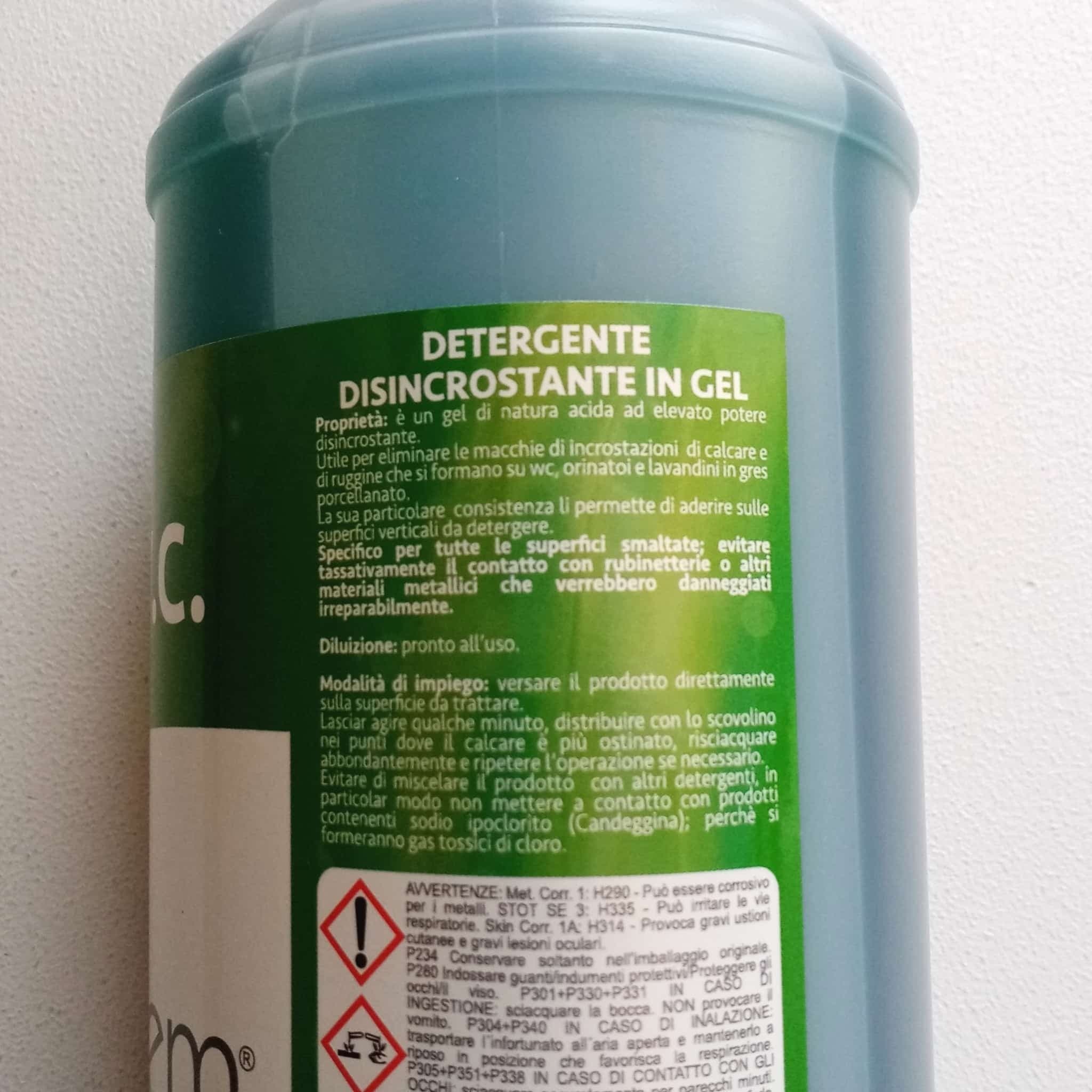 Abichem 1lt DETER W.C. detergente disincrostante in gel per eliminare macchie di incrostazione o di ruggine - 2