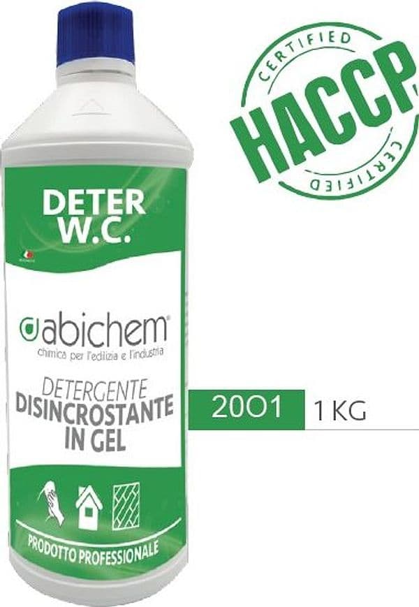 Abichem 1lt DETER W.C. detergente disincrostante in gel per eliminare macchie di incrostazione o di ruggine - 4