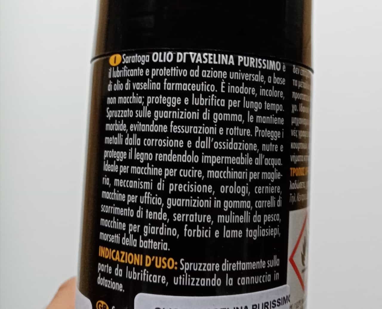 Saratoga 400ml olio di vaselina purissimo spray lubrificante e protettivo con cannuccia dosatrice - 4