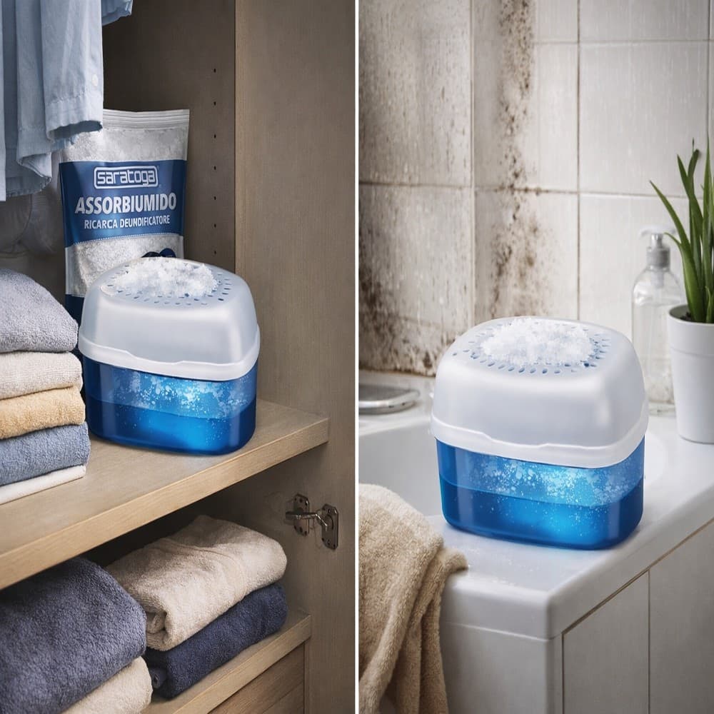 Saratoga Ricarica deumidificatore 3x450g – Assorbiumido efficace contro umidità e muffa - 3