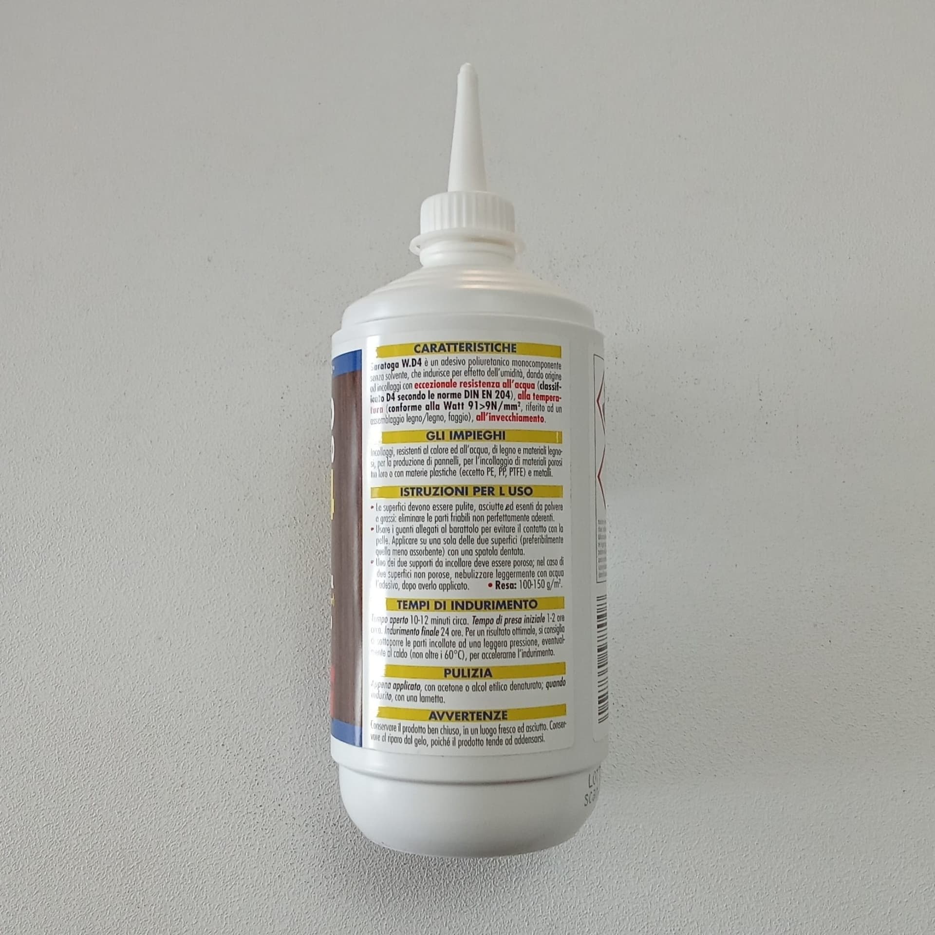 Saratoga colla adesivo poliuretanico PU 500gr W.D4  per esterni - 4